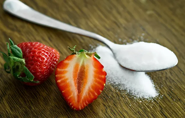 Клубника, ягода, сахар, Strawberry