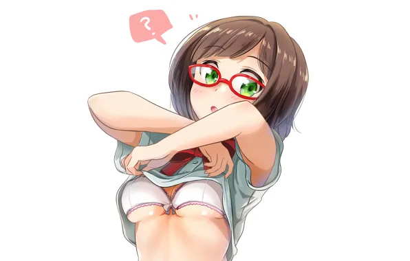 Girl, sexy, lingerie, bra, cleavage, brown hair, boobs, anime
