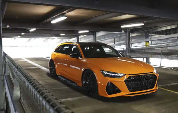 Картинка Audi, Yellow, Parking, Avant, RS6, VAG