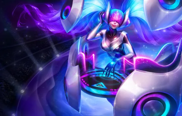 Девушка, lol, League of Legends, Sona, Maven of the Strings, moba, Ethereal