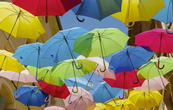 Франция, зонт, зонтики, Безье, улица Цитадель