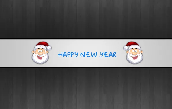 Надпись, новый год, санта, Happy New Year