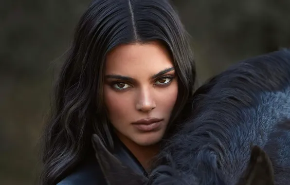 Девушка, лицо, фото, модель, макияж, брюнетка, красивая, Kendall Jenner