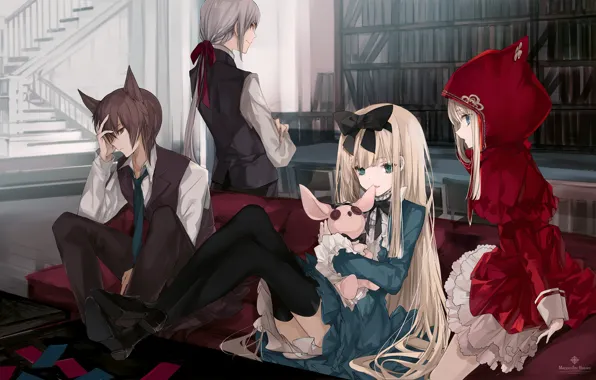 Картинка девушка, аниме, арт, парень