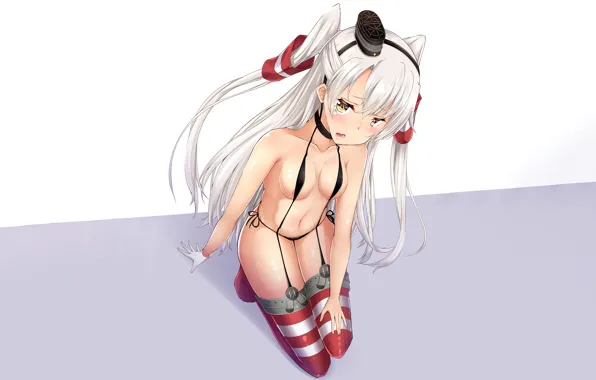 Girl, sexy, cleavage, thighhighs, long hair, legs, boobs, anime