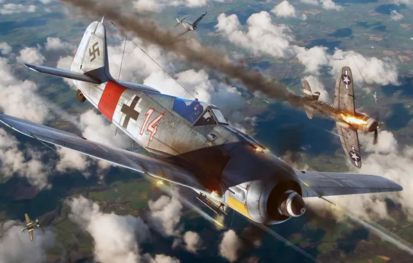 Истребитель-моноплан, Focke-Wulf, Люфтваффе, немецкий одноместный одномоторный поршневой, Antonis (rOEN911) Karidis, FW-190 A-8