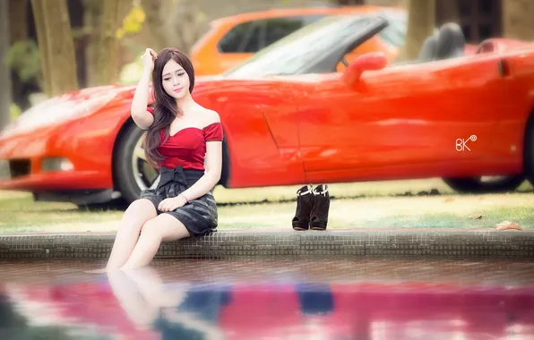 Взгляд, девушка, азиатка