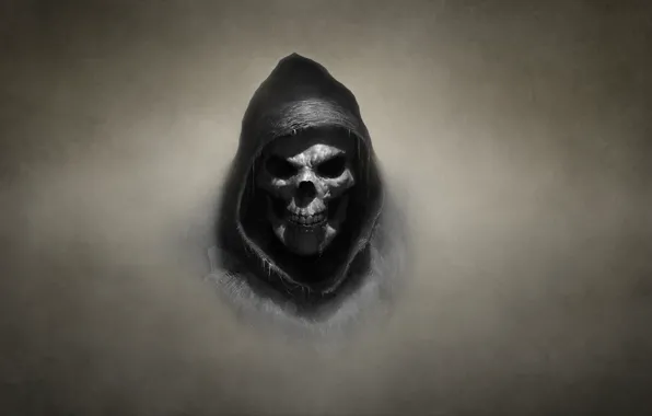 Картинка темный фон, череп, скелет