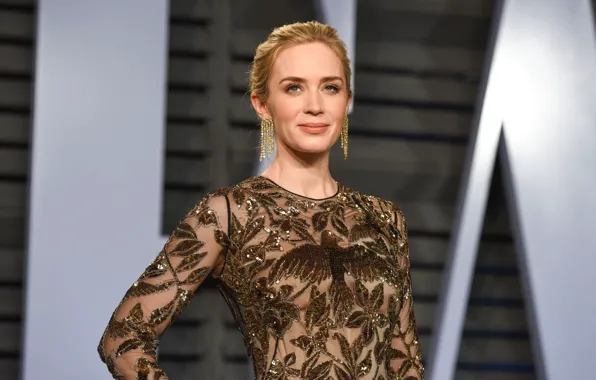 Взгляд, девушка, поза, актриса, Эмили Блант, Emily Blunt, hair