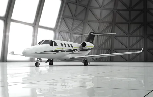 Картинка Hangar, 3D Aircraft, Private Jet, Citation M2 Latitude