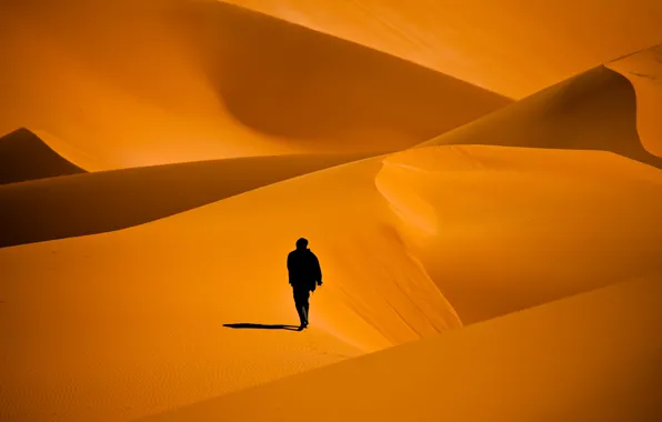 Desert, man, loneliness