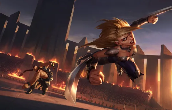 Девушка, движение, нож, Legends of Runeterra