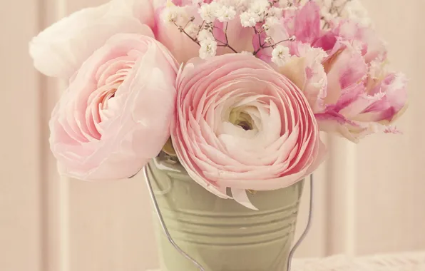 Розы, vintage, flower, style, pink, винтаж, bouquet, roses