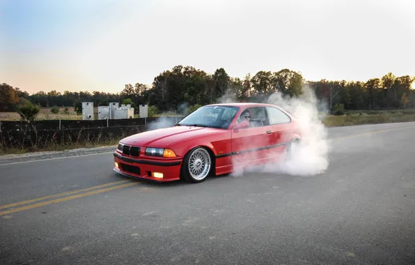 Тюнинг, bmw, бмв, red, wheels, drift, smoke, tuning