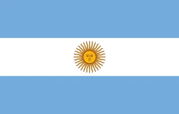 White, blue, Argentina, sun, flag