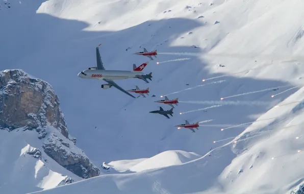 Снег, горы, самолёты