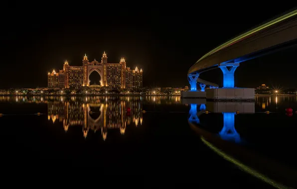 Atlantis, night, dubai, resort, uae