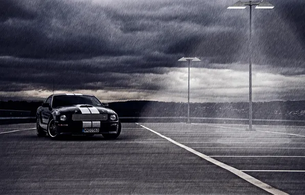Картинка дождь, MUSTANG, Shelby GT