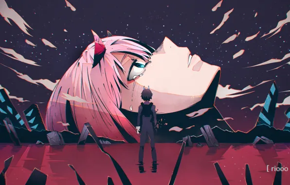 Девушка, Лицо, Парень, Darling In The Frankxx, Милый во Франксе