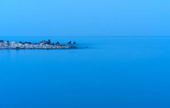 Картинка Blue, Romania, Black Sea, Breakwater, Eforie