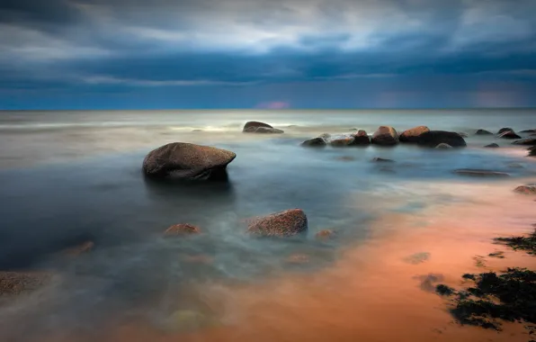 Море, небо, облака, пейзаж, закат, природа