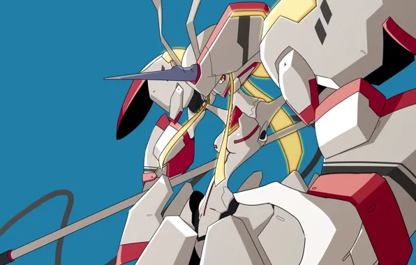 Робот, арт, Strelitzia, Darling In The Frankxx, Милый во Франксе, франкс, Стрелиция