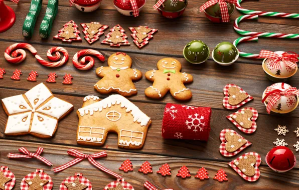 Картинка christmas, merry christmas, cookies, decoration, gingerbread