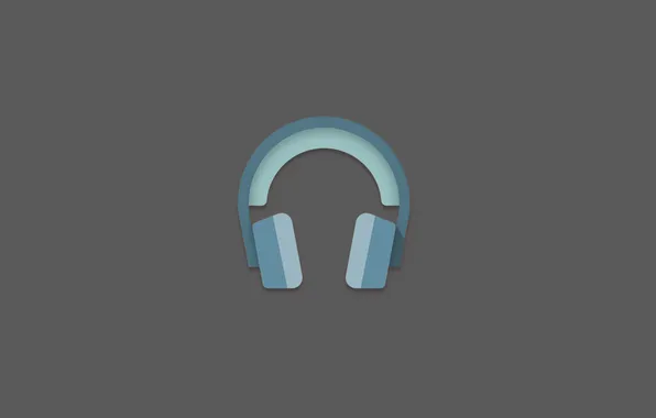 Музыка, минимализм, music, наушники, серый фон, minimalism, headphones, gray background