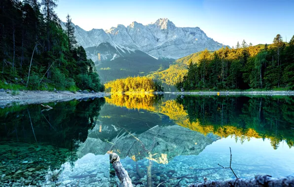 Картинка Jungle, Sunrise, Bavaria, Valley, Lake, Eibsee