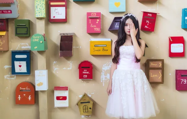 Девушка, поза, фон