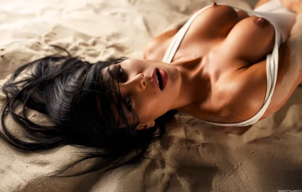 Песок, грудь, девушка, тепло, майка, фотограф, Ura Pechen