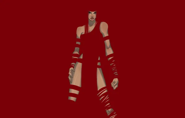 Красный, red, girl, art, Elektra, электра