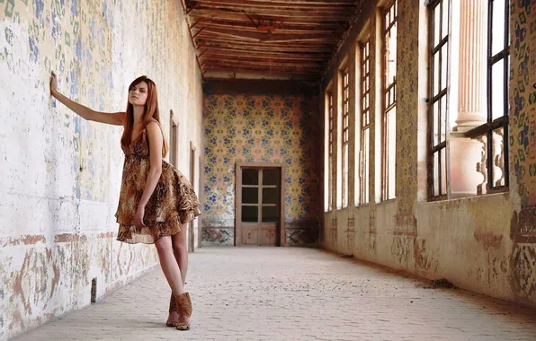 Картинка girl, dress, young, beautiful, model, posing, long-haired
