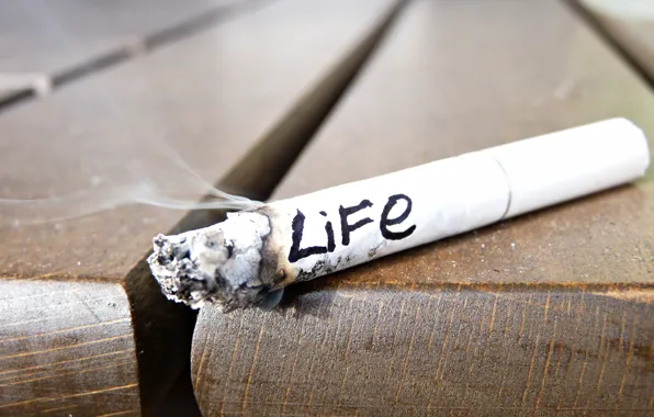 Картинка дым, сигарета, Жизнь, Life, smoke, окурок, слово