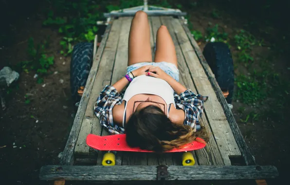 Поза, отдых, доска, прицеп, Elena