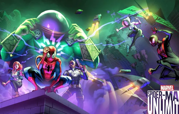 Картинка game, android, Marvel, IOS, spider-man unlimited, spider-verse, Gameloft