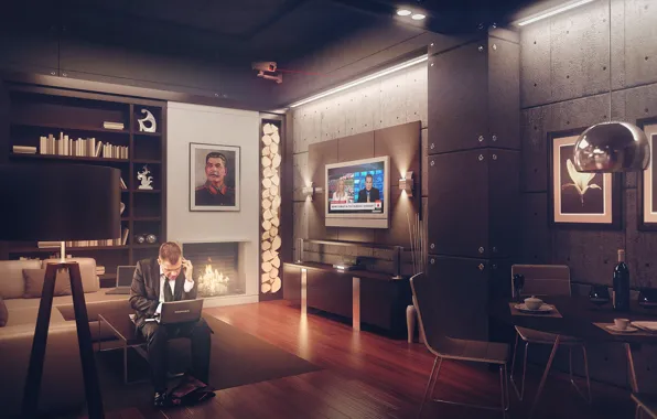 Интерьер, помещение, Underground VIP safe house concept