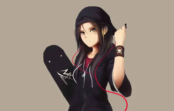 Картинка Girl, Anime, Long Hair, Black Hair
