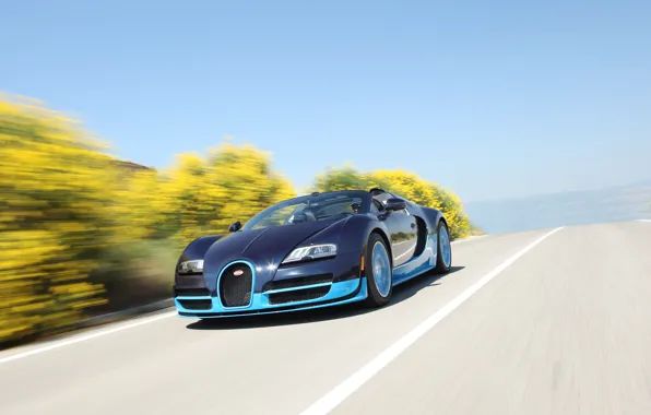 Картинка Bugatti, Veyron, front view, hypercar, Bugatti Veyron 16.4 Grand Sport Vitesse Roadster