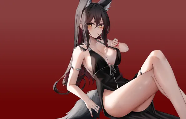 Girl, hot, sexy, cleavage, dress, anime, pretty, thighs