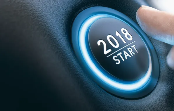 Новый год, палец, кнопка, старт, 2018