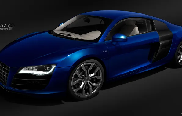Ауди, рисунок, audi r8 v10 quattro