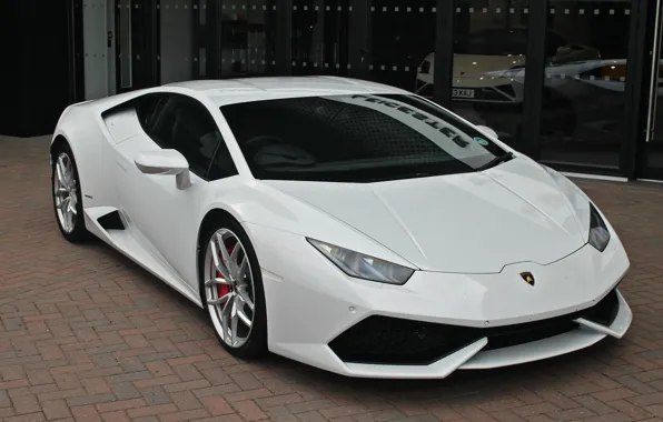 Lamborghini, white, salon, Huracán