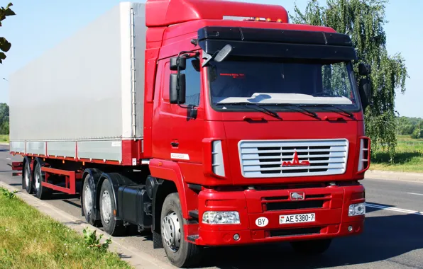 Красный, Грузовик, Red, Truck, Фура, МАЗ, MAZ, МАЗ 6430