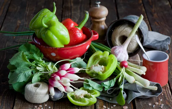 Картинка еда, food, чеснок, pepper, редиска, Anna Verdina, garlic, radishes