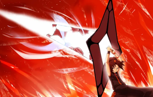 Меч, парень, персонаж, Shaman king, Король шаманов