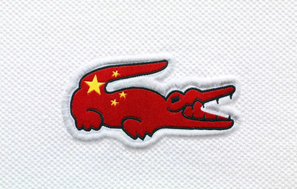 China, крокодил, флаг, Китай, Lacoste, flag