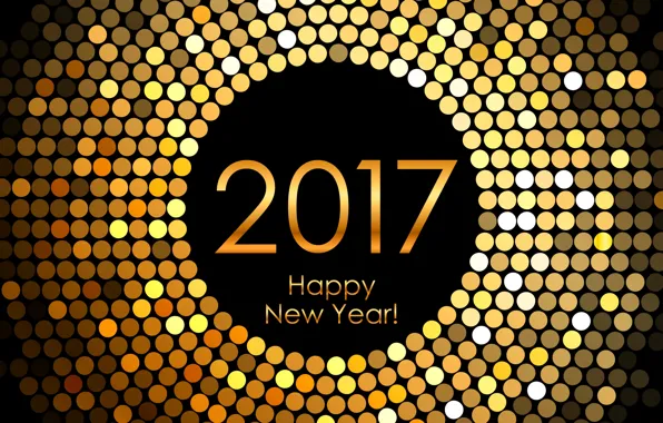 Картинка Новый Год, golden, new year, happy, decoration, 2017, holiday celebration