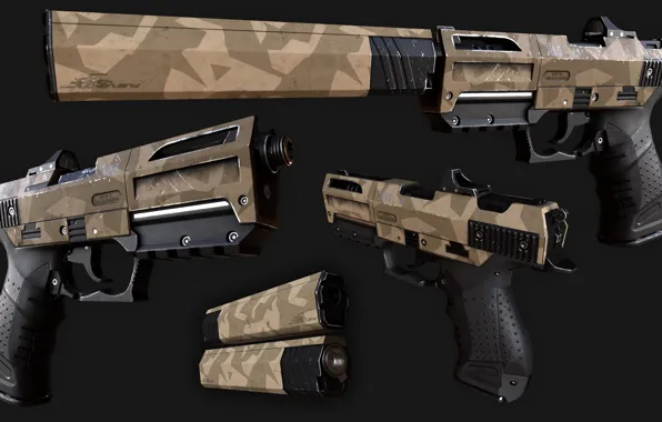 Gun, rifle, camouflage