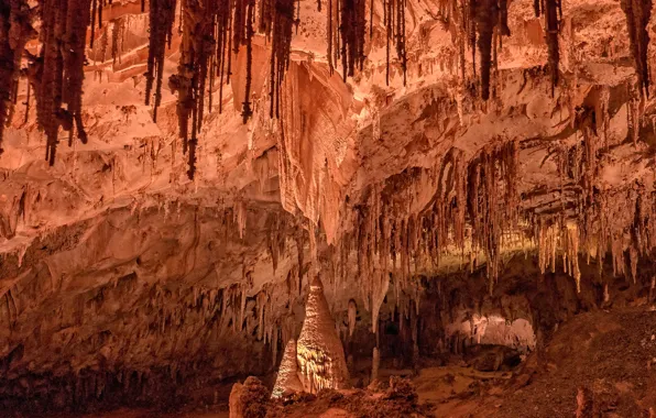 Пещера, США, Нью-Мексико, грот, сталагмиты, Carlsbad Caverns National Park, талактиты
